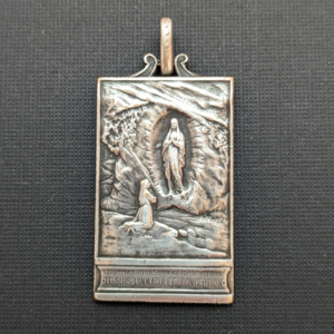 Vintage Sterling Silver Our Lady of Lourdes Medal