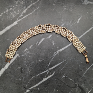 Vintage Mid Century Clear Rhinestone Twist Bracelet