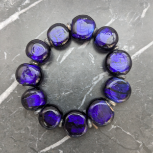 Vintage Cobalt Blue Glass Beaded Bracelet