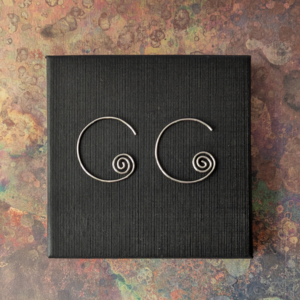 Handcrafted Eco Sterling Silver Spiral Threader Earrings
