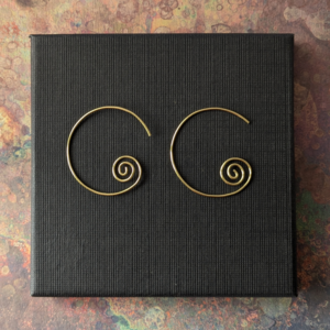 Handcrafted Brass Spiral Threader Earrings