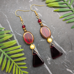 Handmade Beaded Prosperity Earrings Featuring Vintage & Modern Beads