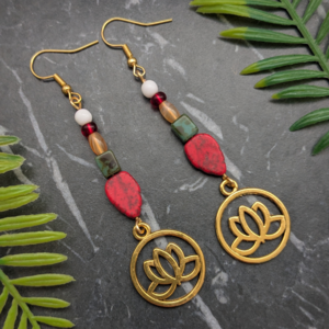 Unique Handmade Prosperity Earrings Featuring Upcycled Elements