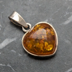 Vintage Sterling silver and Baltic Amber Pendant