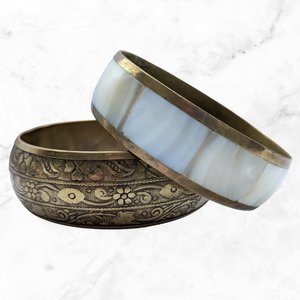 Pair of Vintage Chunky Brass Stacking Bangles