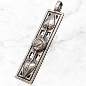 Vintage Sterling Silver Kit Heath Rectangular Pendant