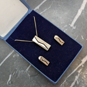 Vintage Elizabeth Duke Sterling Silver Necklace and Matching Earrings