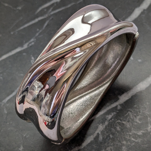 Vintage Silver Plated Chunky Hinged Bangle