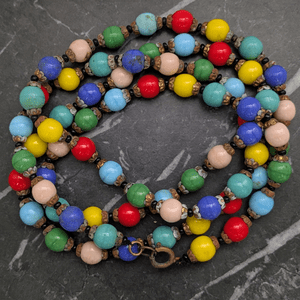 Vintage Art Deco Harlequin Beaded Necklace