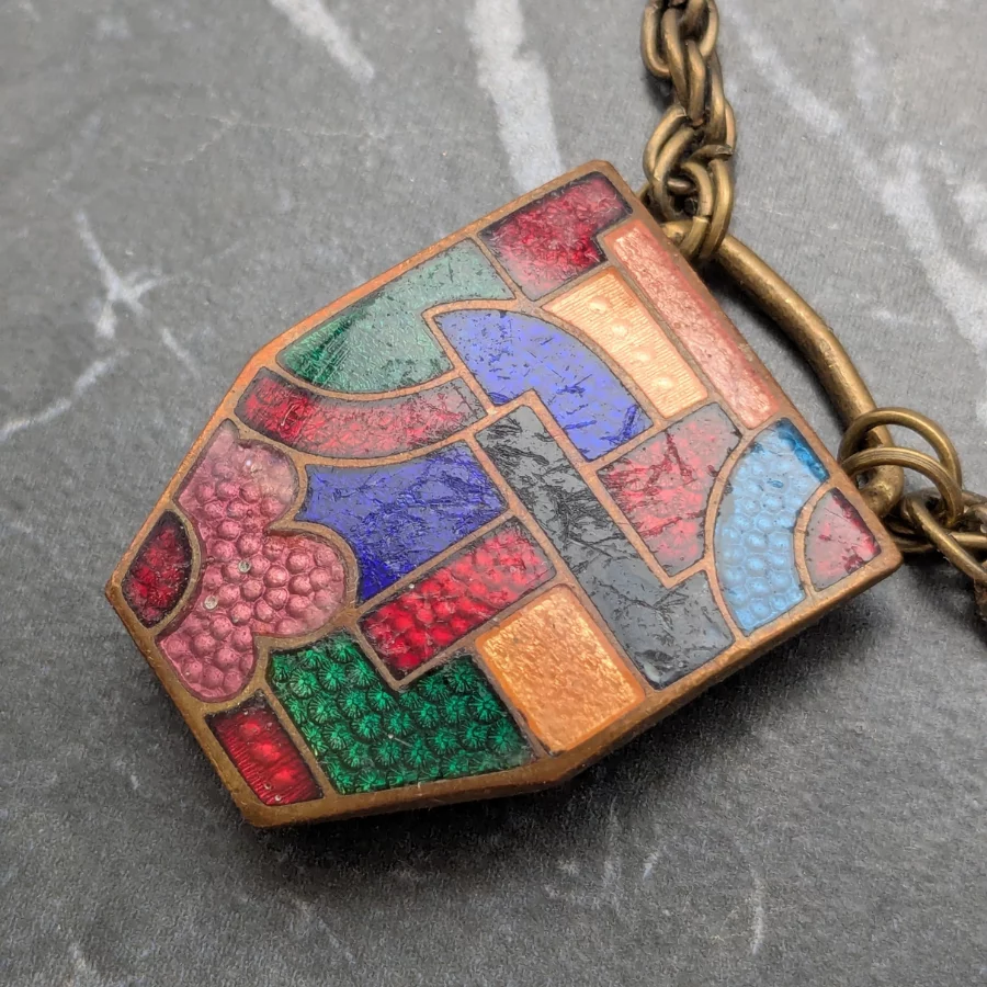 Art Deco Enamelled Belt Buckle Necklace - Image 2