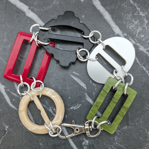 Vintage Red Multi Belt Buckle Bracelet