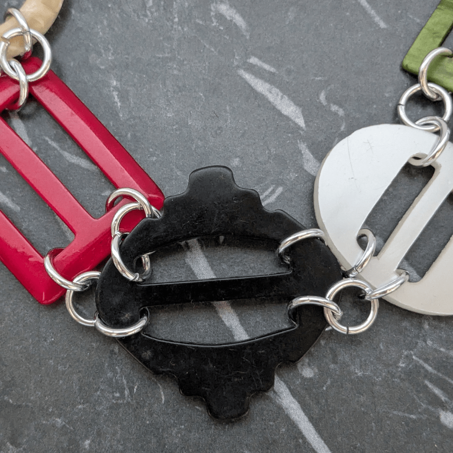 Vintage Red Multi Belt Buckle Bracelet - Image 3