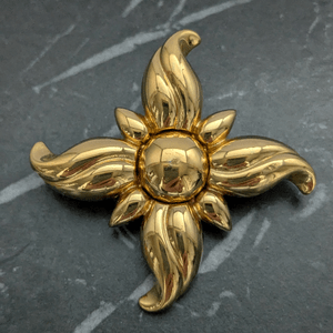 Vintage Monet Gold Tone Sun Brooch