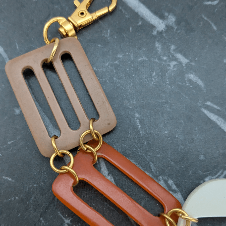 Vintage Orange Multi Belt Buckle Bracelet - Image 4