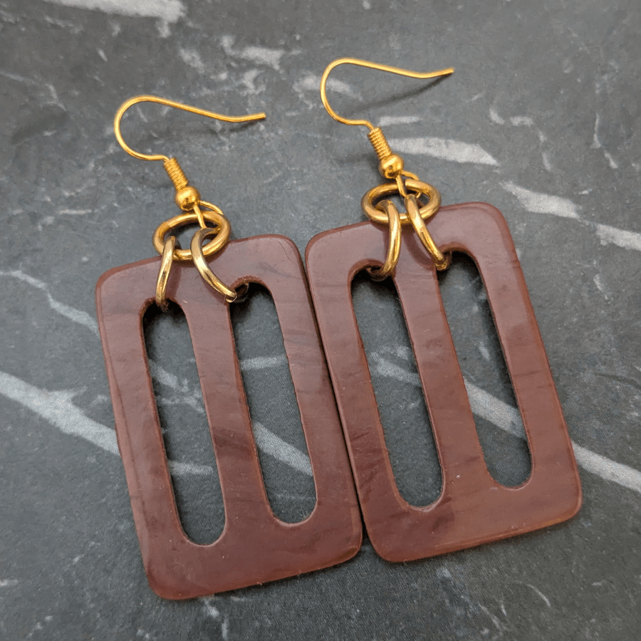 Vintage Belt Buckle Drop Earrings