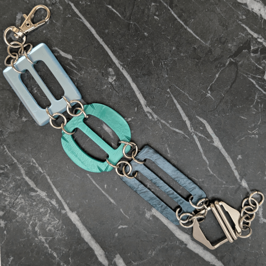 Vintage Blue Multi Belt Buckle Bracelet - Image 4