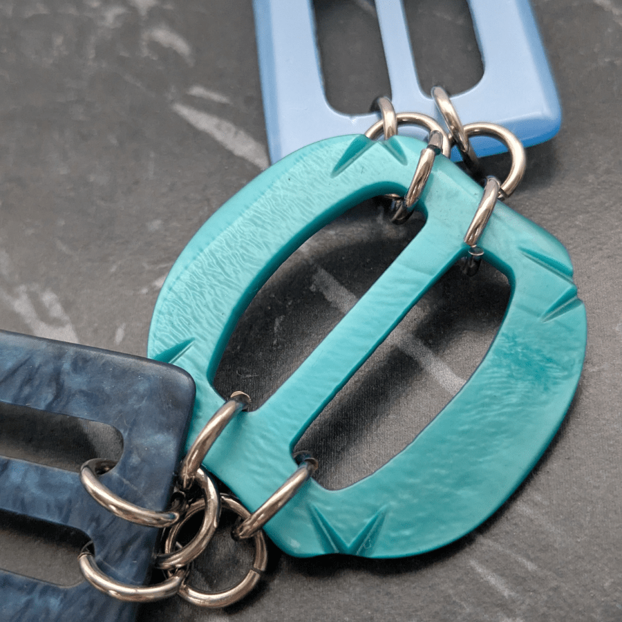 Vintage Blue Multi Belt Buckle Bracelet - Image 6