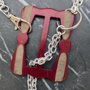 Vintage Red Belt Buckle Statement Necklace