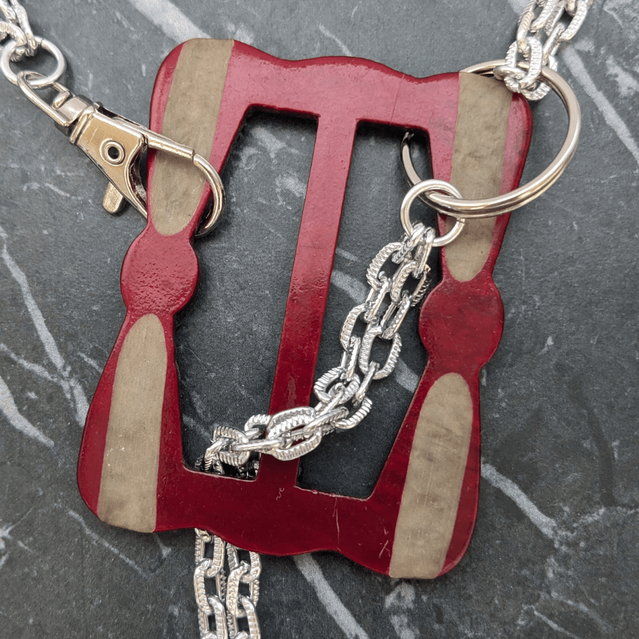 Vintage Red Belt Buckle Statement Necklace