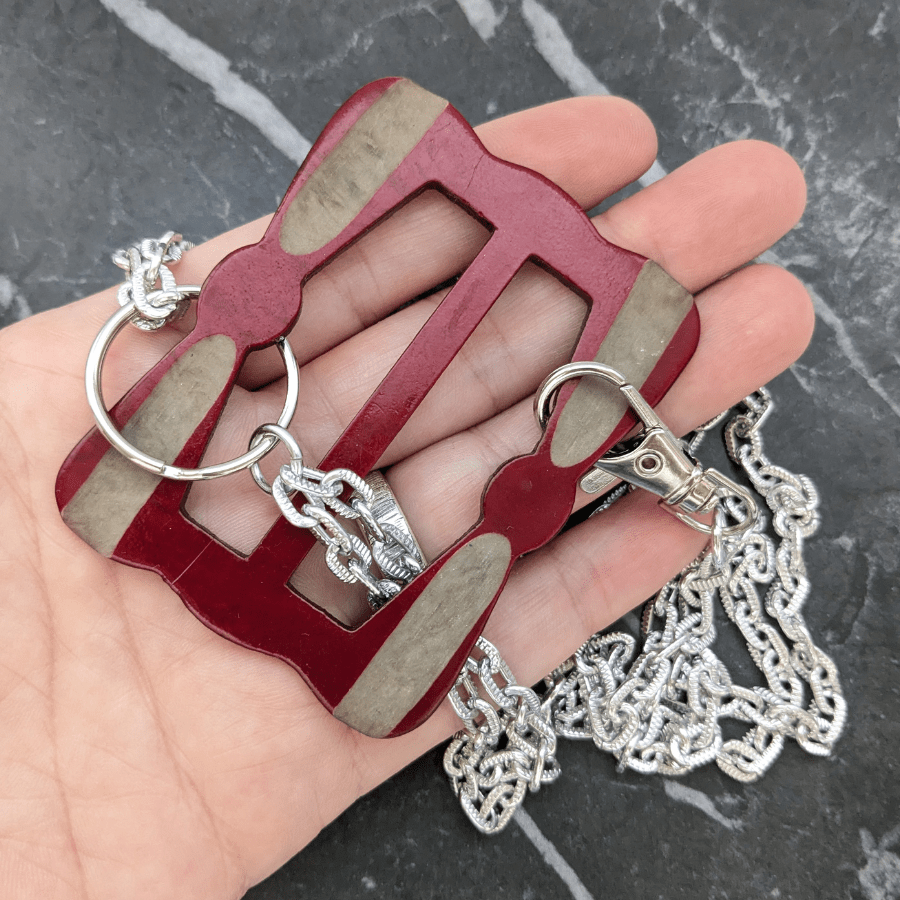 Vintage Red Belt Buckle Statement Necklace - Image 3