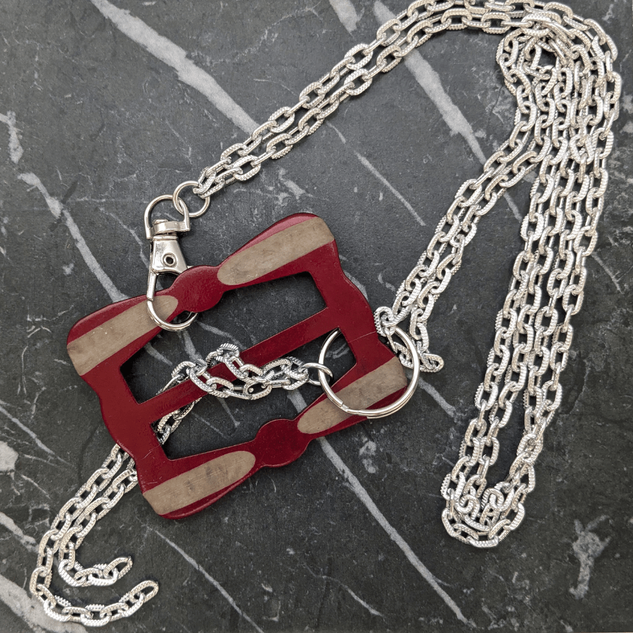 Vintage Red Belt Buckle Statement Necklace - Image 6