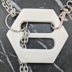 Vintage White Belt Buckle Chain Necklace