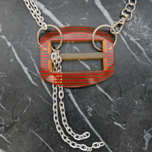 Vintage Apple Juice Bakelite Buckle and Chain Necklace