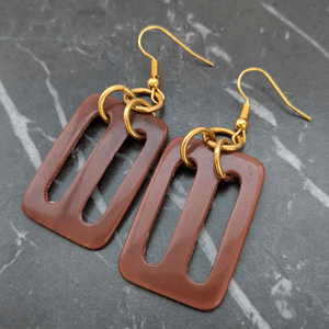 Vintage Belt Buckle Drop Earrings