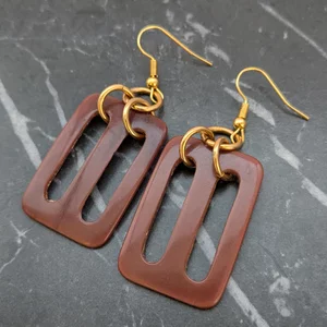 Vintage Belt Buckle Drop Earrings