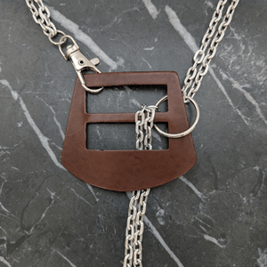 Vintage Rich Brown Belt Buckle Statement Necklace