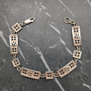 Vintage Sterling Silver Link Bracelet, Rennie Mackintosh style