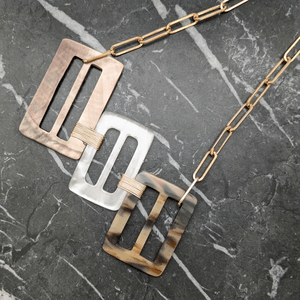 Vintage Triple Belt Buckle Necklace