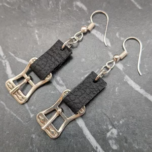 Vintage Belt Buckle Drop Earrings