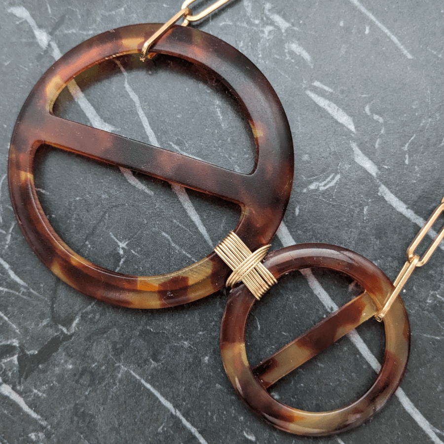 Vintage Double Round Belt Buckle Necklace - Image 6