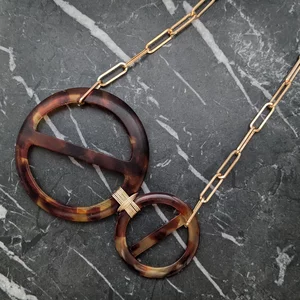 Vintage Double Round Belt Buckle Necklace