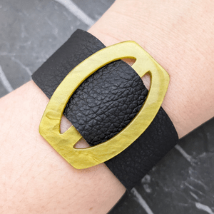 Vintage Green Belt Buckle Leather Bracelet