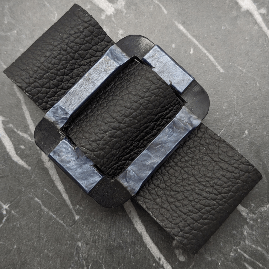 Vintage Mid-Night Blue Belt Buckle Bracelet - Image 2