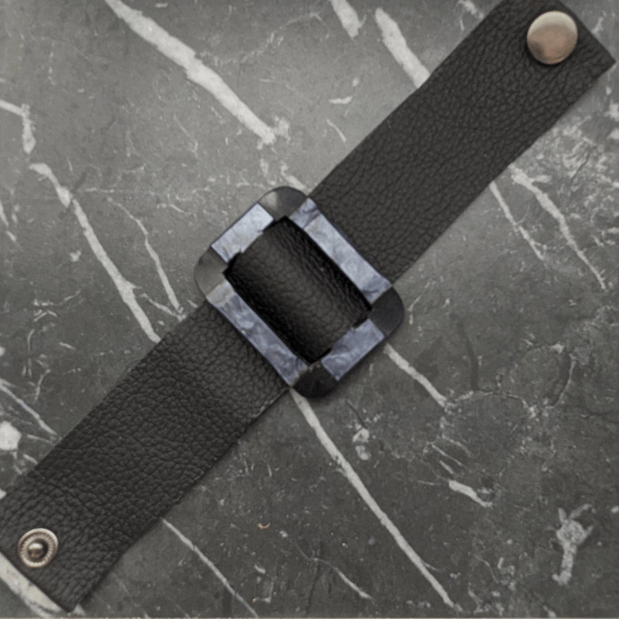 Vintage Mid-Night Blue Belt Buckle Bracelet - Image 4