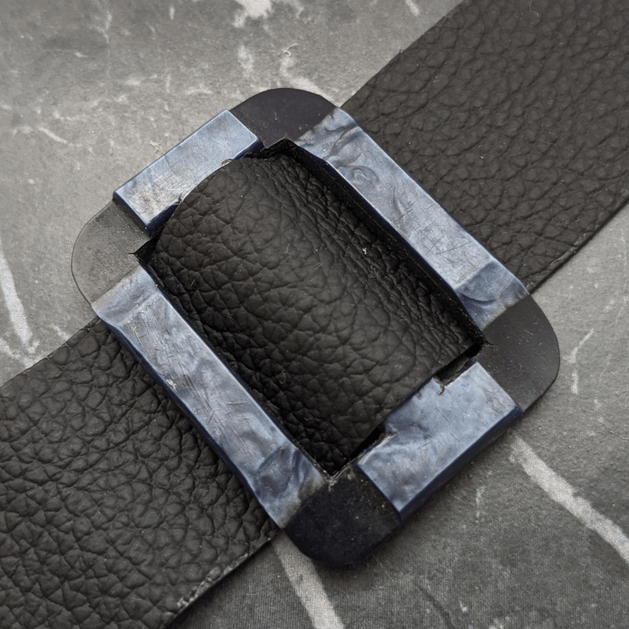 Vintage Mid-Night Blue Belt Buckle Bracelet - Image 5