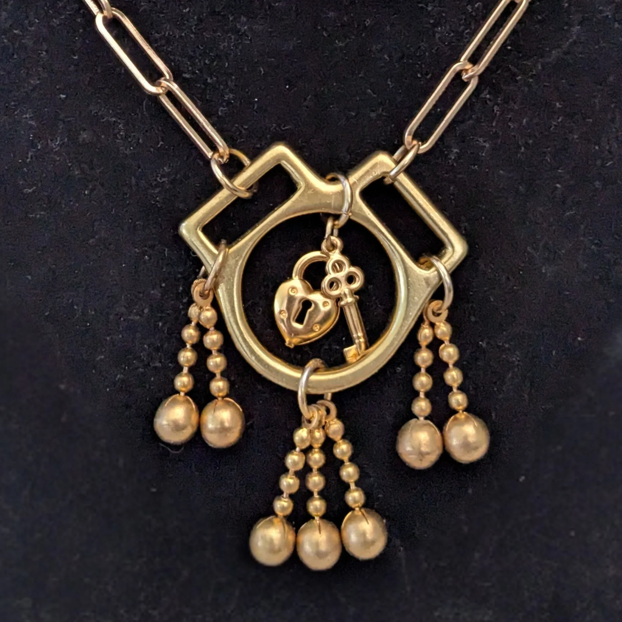 Artisan Upcycled Vintage Charm Necklace and Matching Earrings - Image 11