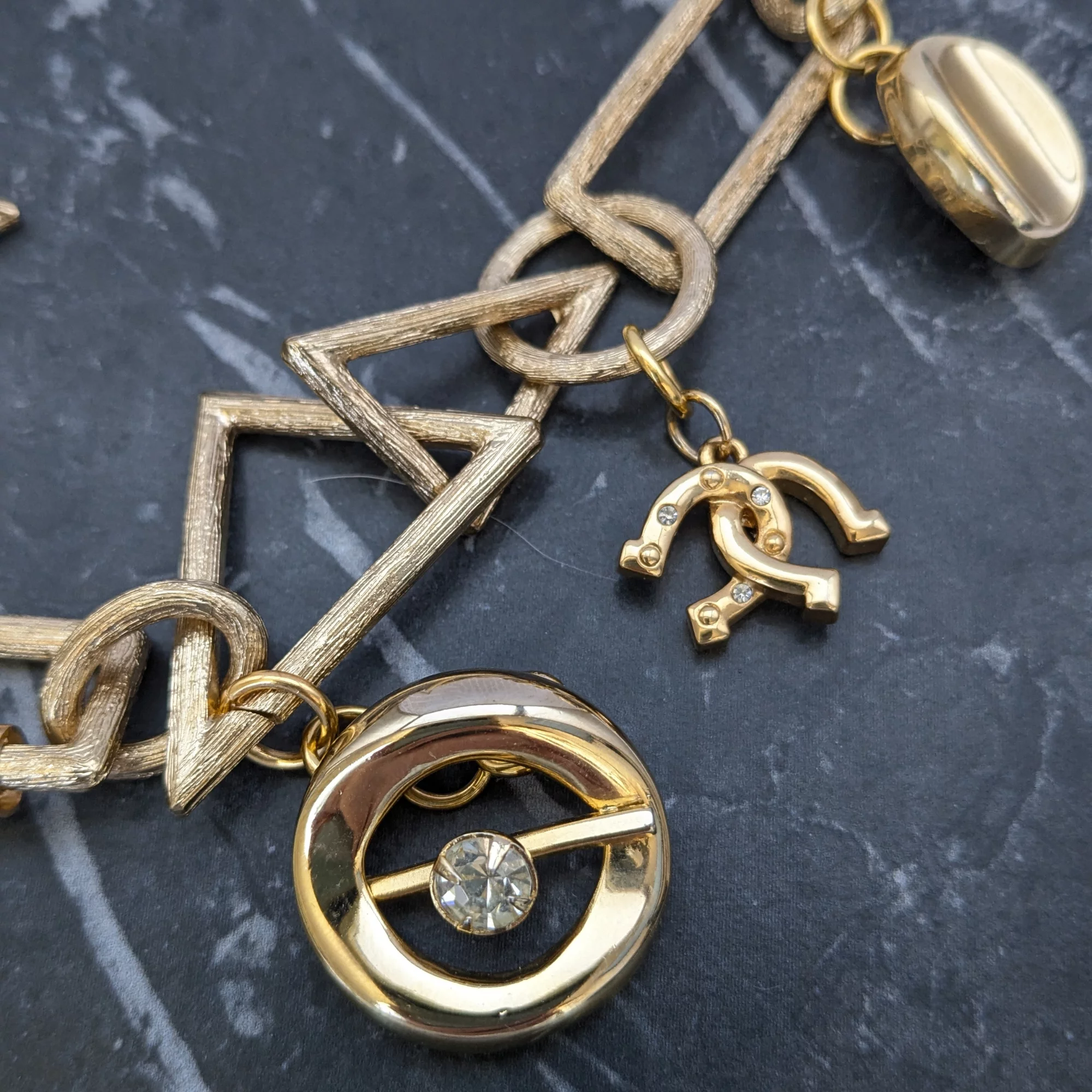 Upcycled Vintage Chunky Charm Necklace and Earrings - Image 10