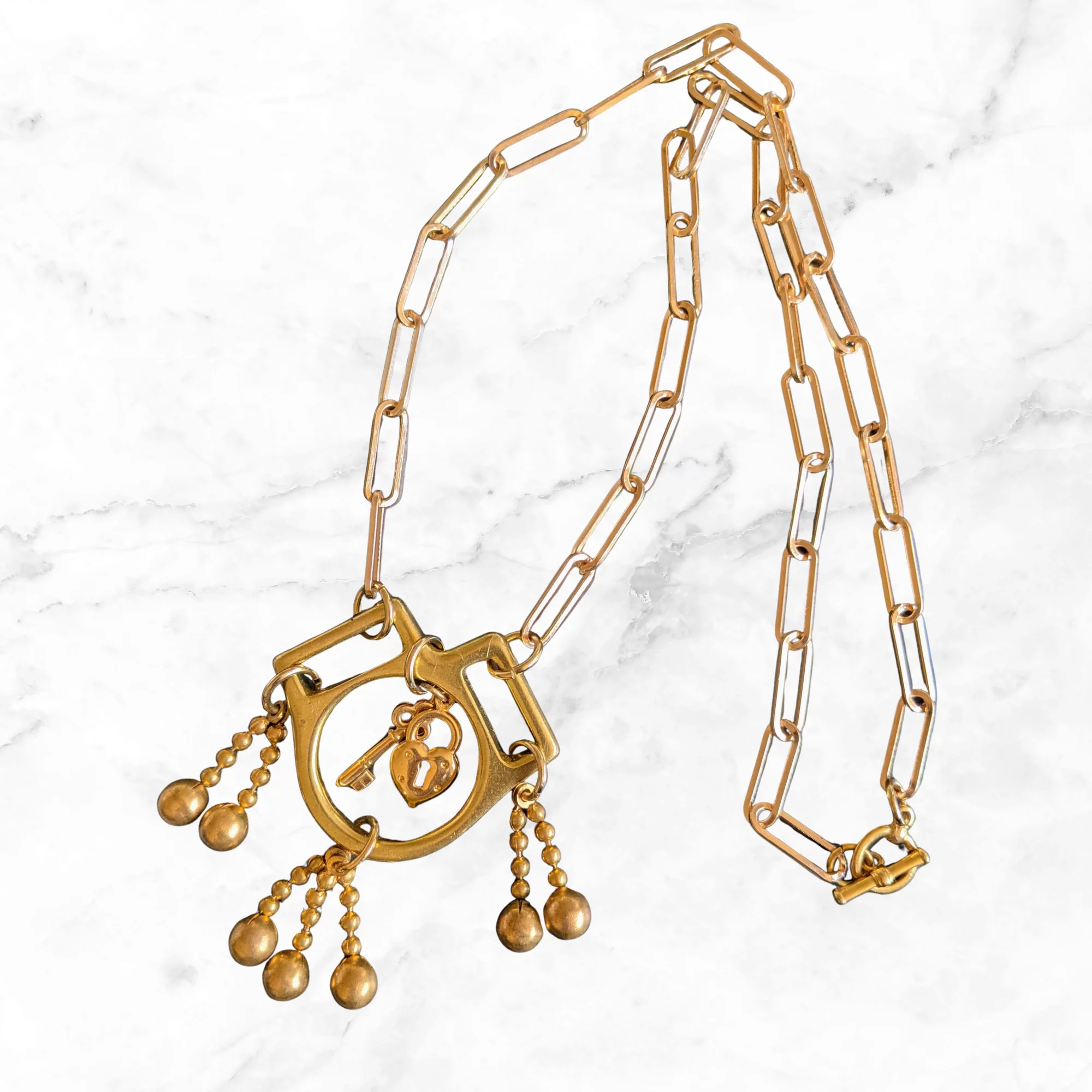 Artisan Upcycled Vintage Charm Necklace and Matching Earrings - Image 2