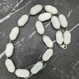 TGGC Sterling Silver Aquamarine Chunky Beaded Necklace