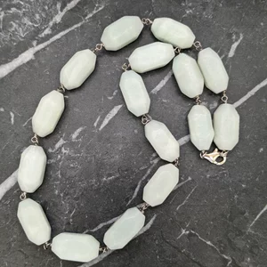 TGGC Sterling Silver Aquamarine Chunky Beaded Necklace