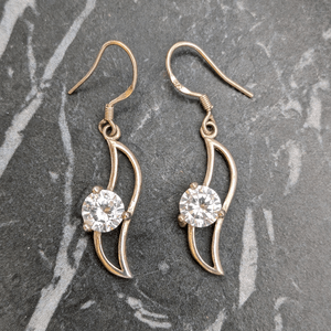 Sterling Silver Crystal Drop Earrings