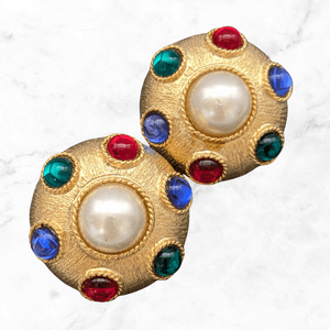 Vintage 80s Big Bold Statement Clip on Earrings