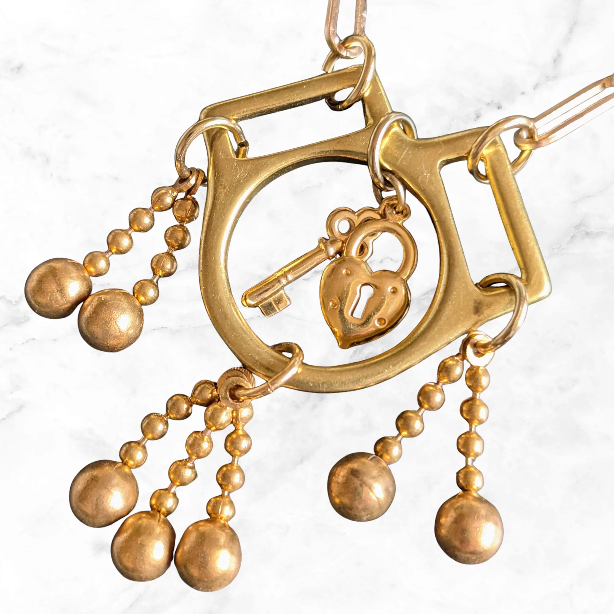 Artisan Upcycled Vintage Charm Necklace and Matching Earrings - Image 8