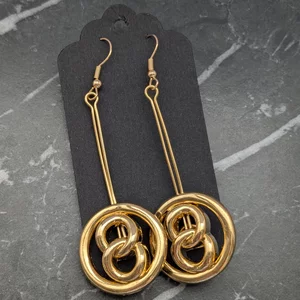 Vintage Button Drop Earrings