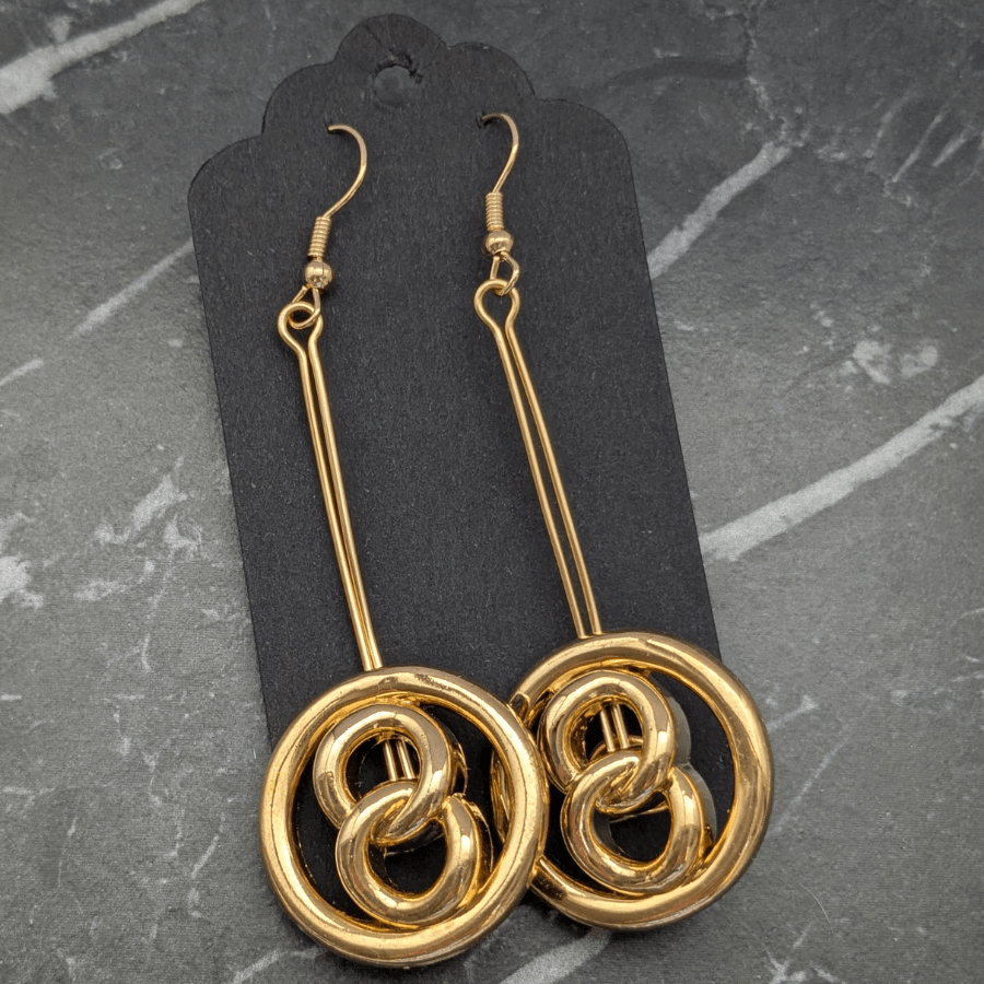Vintage Button Drop Earrings