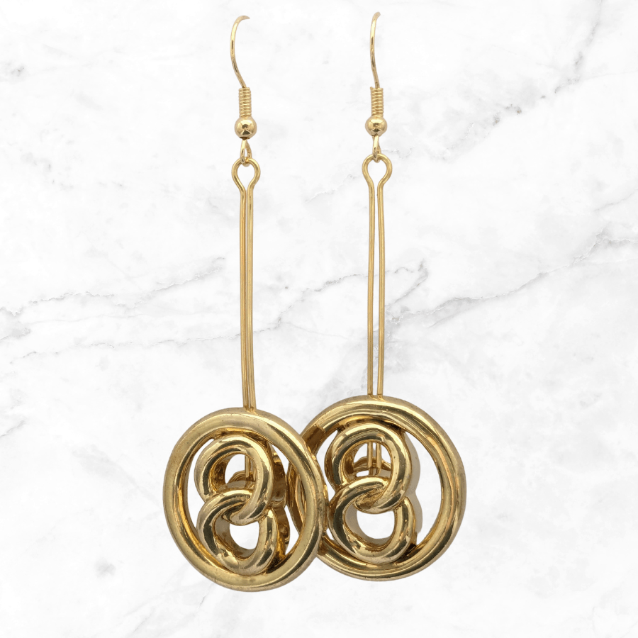 Vintage Button Drop Earrings - Image 6